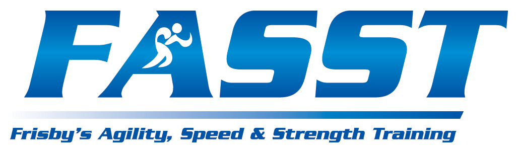 Stylized text reading "F.A.S.S.T. Frisby's Agility, speed and strength training."